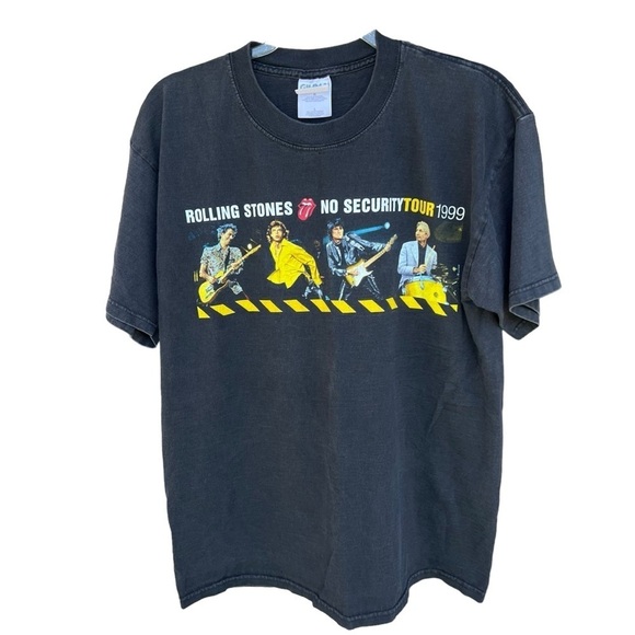 VTG The Rolling Stones No Security Tour 1999 T-Shirt Black Double Sided Large - Picture 1 of 13